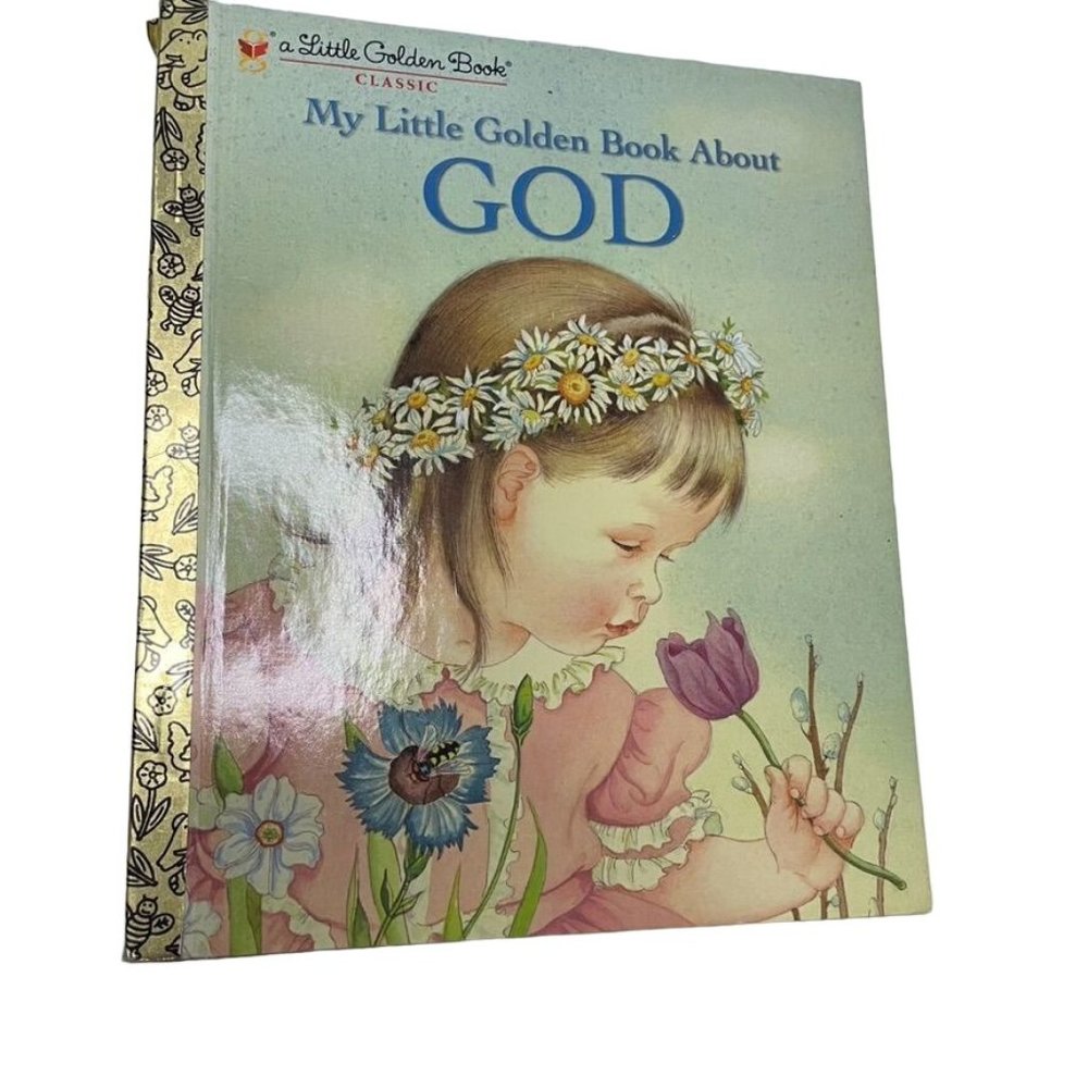 Golden Book About God 1984 Childrens Christian Stories Vintage u